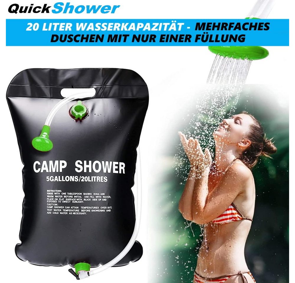 Thumbnail - MAVURA Gartendusche QuickShower Campingdusche Mobile Camping Solardusche 20L, Reise Garten Festival Duschsack Wassersack...