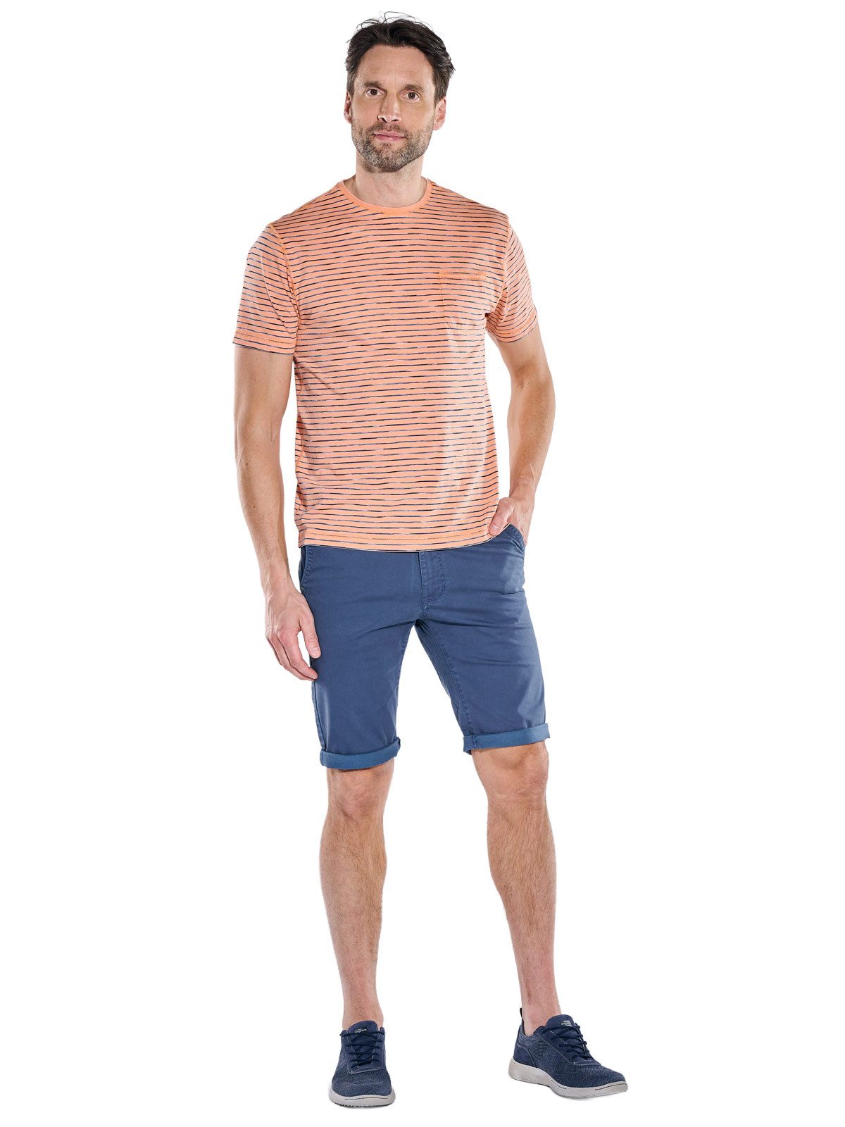 Engbers T-Shirt Herren Rundhals T-Shirt mit Brusttasche, Orange