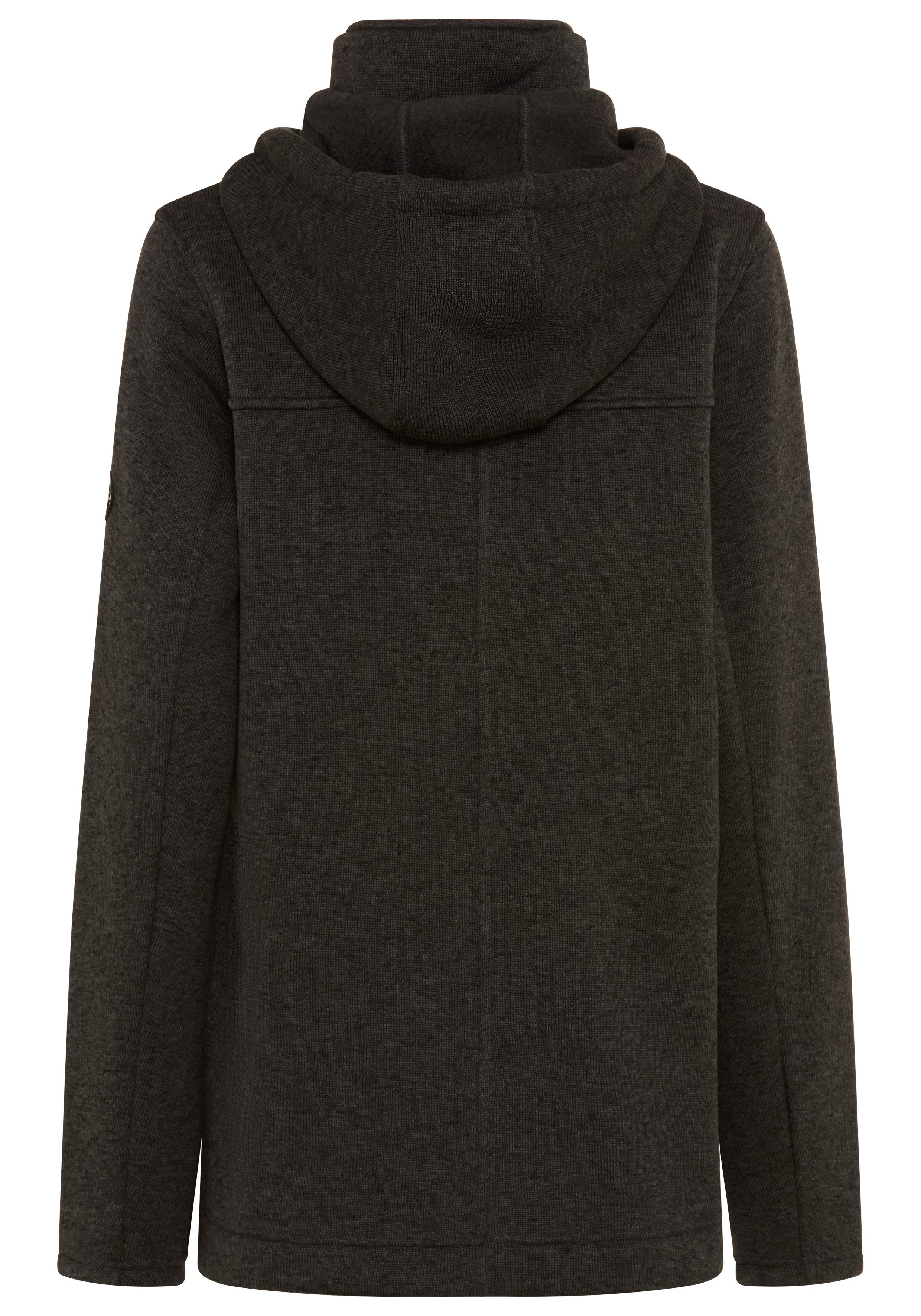 Polarino Strickfleecejacke mit 2-Wege-Reißverschluss, abnehmbarer Kapuze ideal für den Übergang – Bild 4 von 5