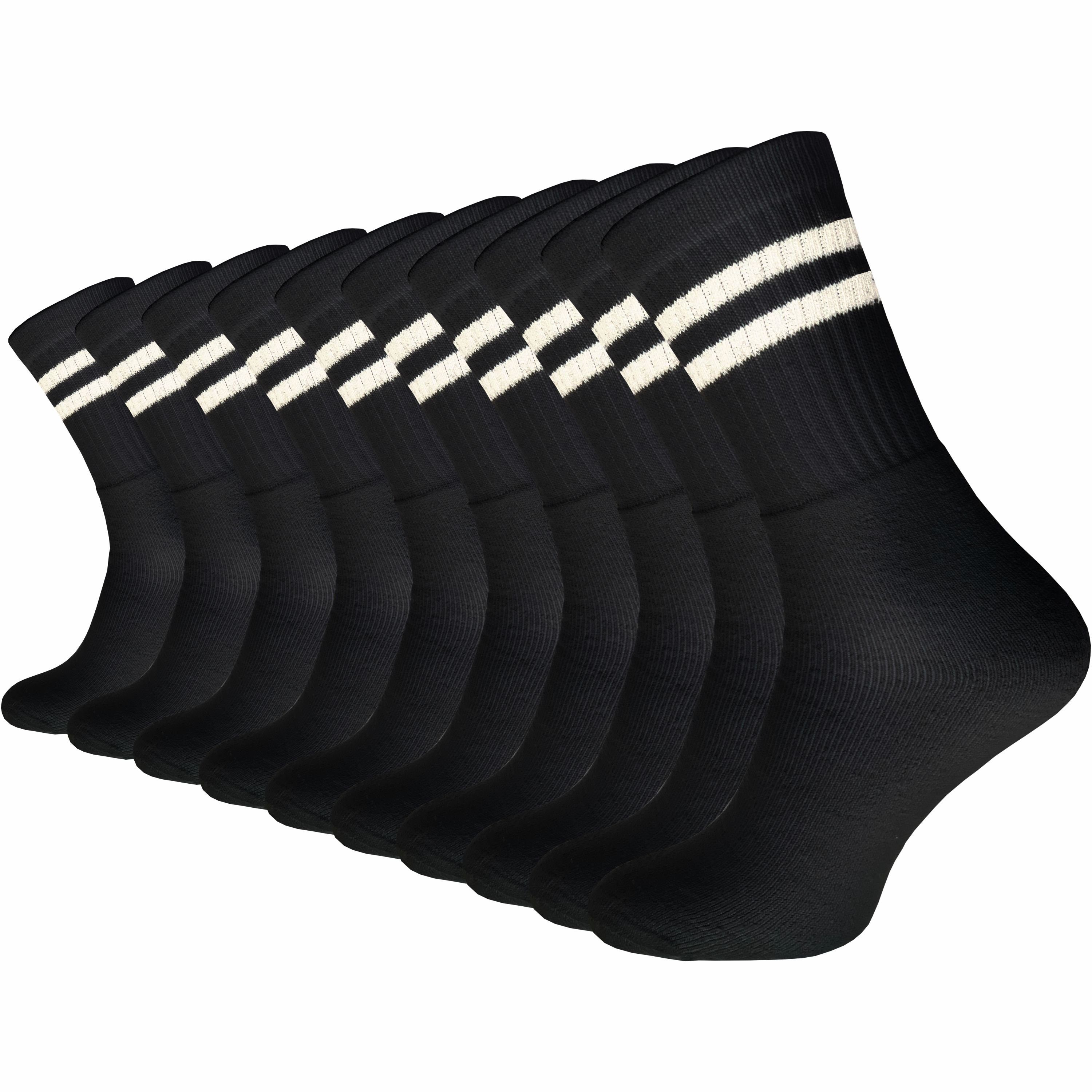 Tennissocken für Damen & Herren in schwarz, weiß & grau - Sportsocken aus Baumwolle