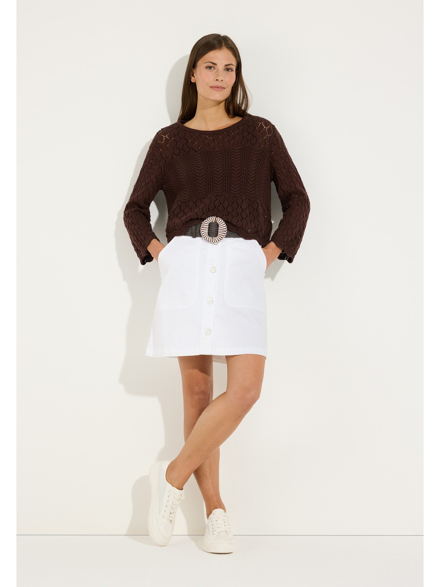 MORE&MORE Shirttop figurbetontes Top, eckiger Ausschnitt