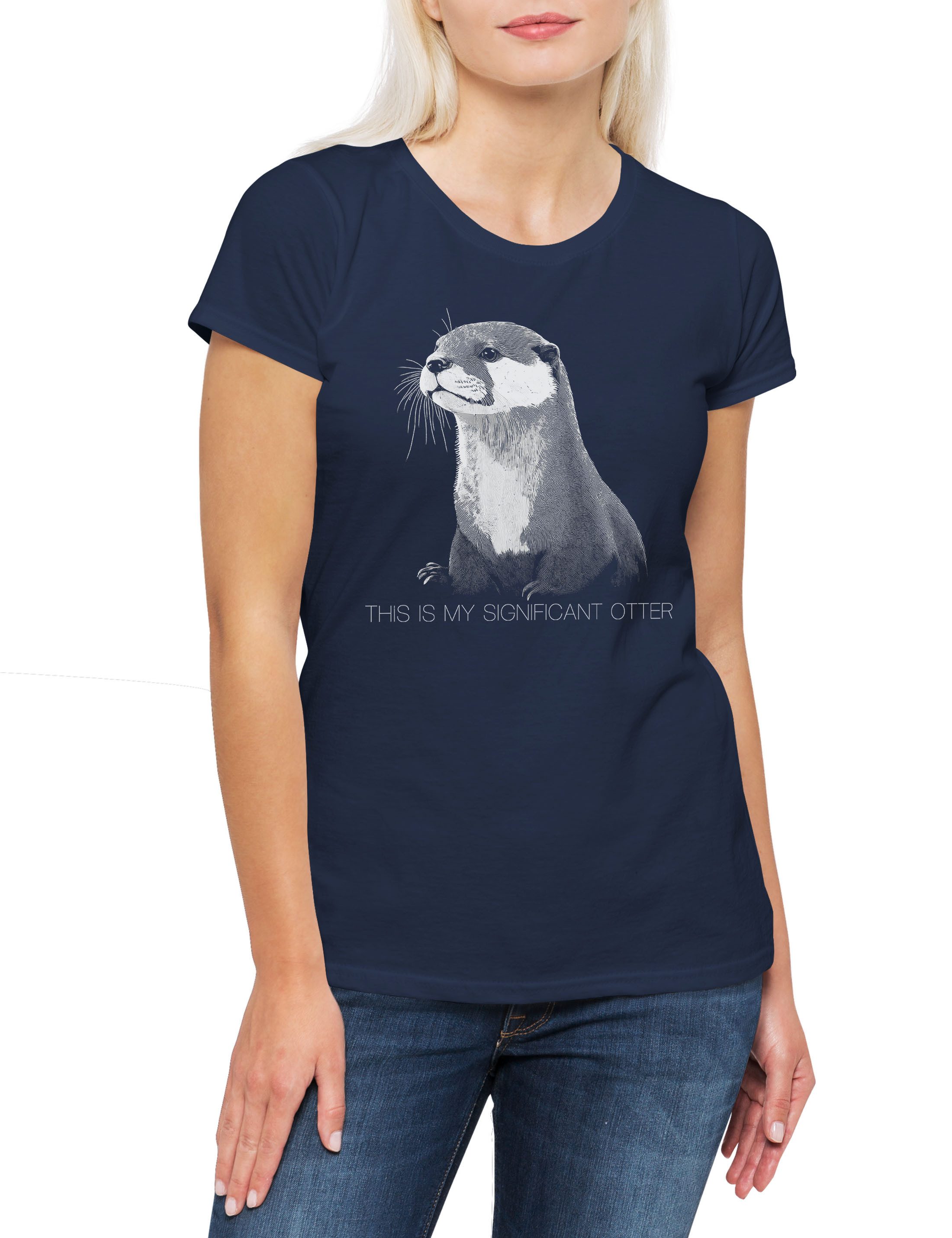 Print-Shirt This Is My Significant Otter Damen T-Shirt Fun Comedy Humor Comedian