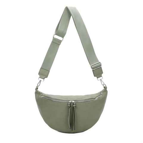 ITALYSHOP24 Schultertasche Damen Tasche Gürteltasche Bauchtasche Brusttasche (CrossBody Bag, Crossbag, Reisetasche), als CrossOver, Umhängetasche tragbar, Hüfttasche