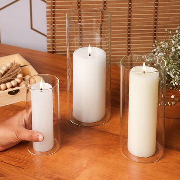 Belle Vous Dekoobjekt Belle Vous Kerzenhalter aus Glas, Zylinder, 3 Größen, transparent