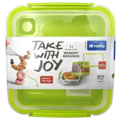 Rotho Lunchbox »Memory Menübox 1 Liter«, 3 getrennte Aufbwahrungsfelder, Auslaufsicher, BPA-frei