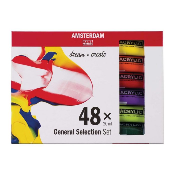 Talens Kreativset AMSTERDAM Acrylfarbe "Standard Series" - 48 x 20 ml (48er Set 48-tlg)