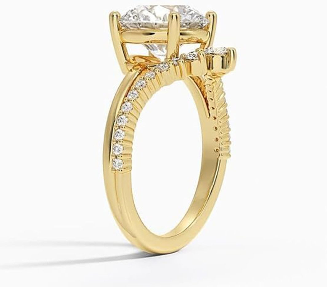 Jumpeak Diamantring Ring für den Heiratsantrag,D,VS1,3EX,Labordiamant 2ct, Diamantring, Geschenk für frau,Liebes geschenk für sie,Damen geschenk