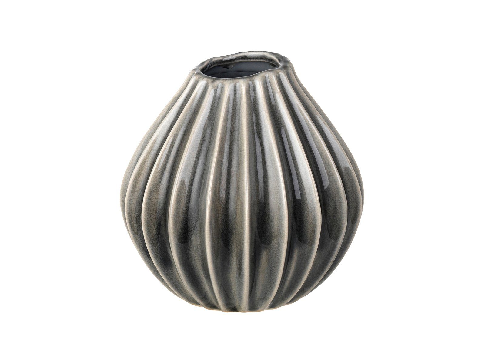 Broste Copenhagen Dekovase WIDE Vase S Keramik Smoked Pearl 15 cm (Vasen), Wide Vase S