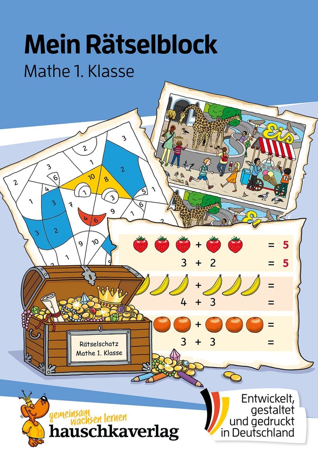 Mein Rätselblock Mathe 1. Klasse / Melanie Rhauderwiek, Rätsel für kluge Köpfe mit Lösungen - Förderung mit Freude