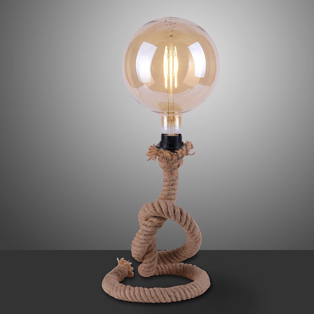 Vintage Seilform inklusive, Leuchtmittel Tischleuchte, Tau, etc-shop in LED nicht Seil mit Tischleuchte verknotetem Tischlampe