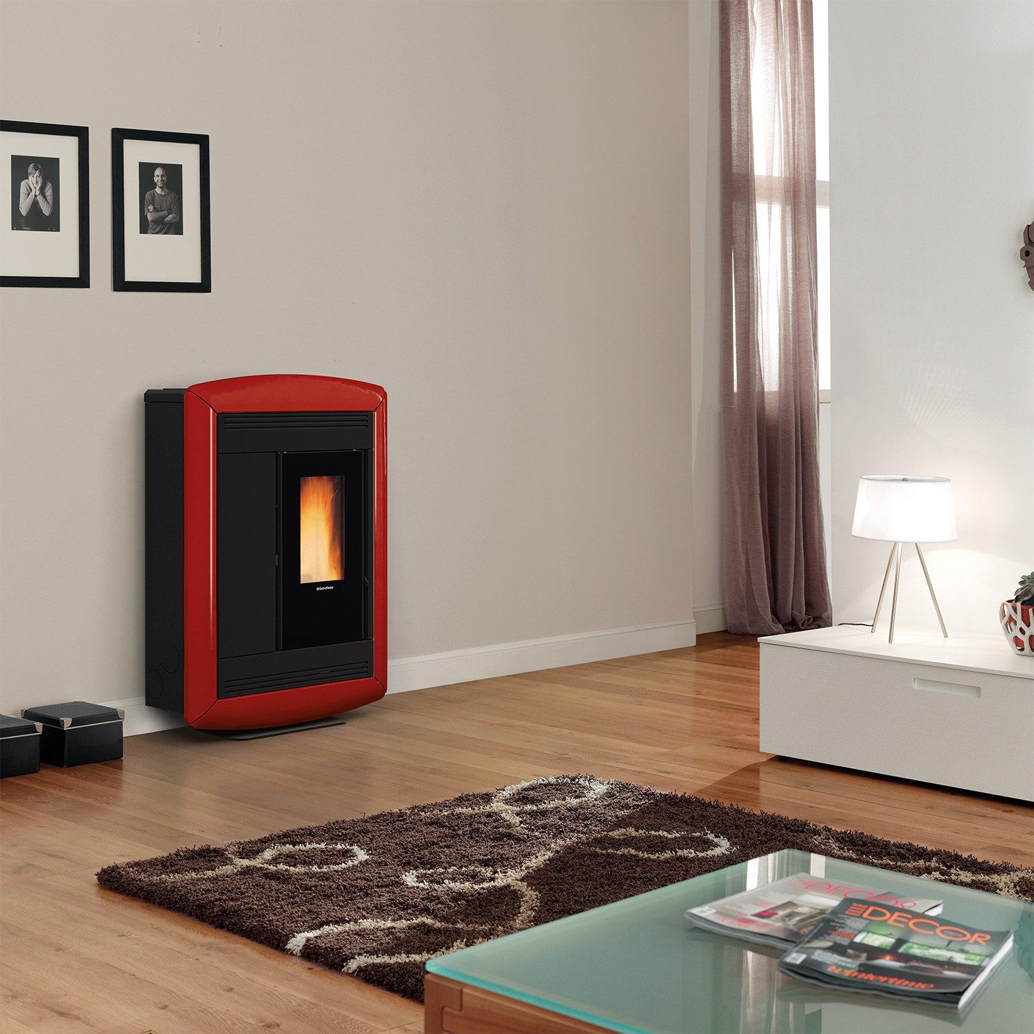 Extraflame Pelletofen Extraflame Souvenir Lux Evo Pelletofen Bordeaux, 10.2 kW, Pelletofen