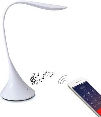 Koopman LED Schreibtischlampe Dimmbare kabellose Tischleuchte mit Bluetooth Lautsprecher, LED fest integriert