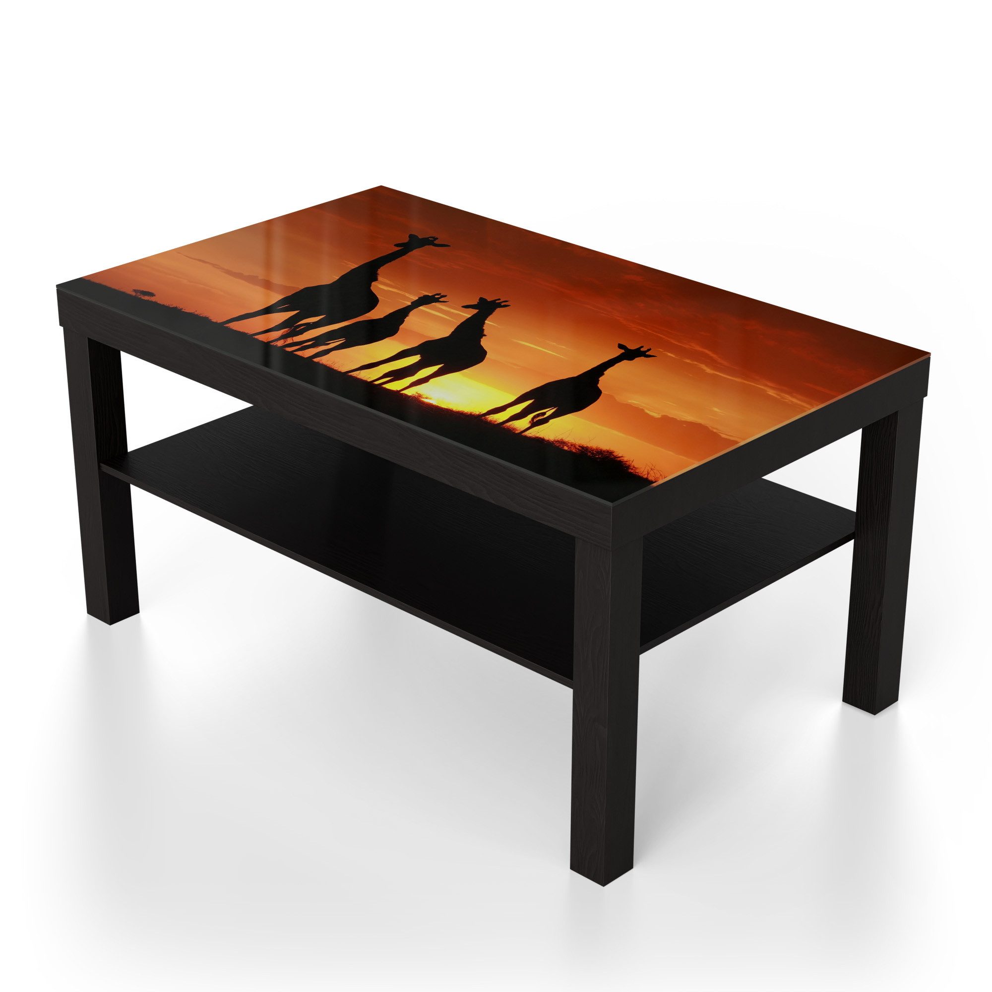 DEQORI Couchtisch 'Abend in der Savanne', Glas Beistelltisch Glastisch modern