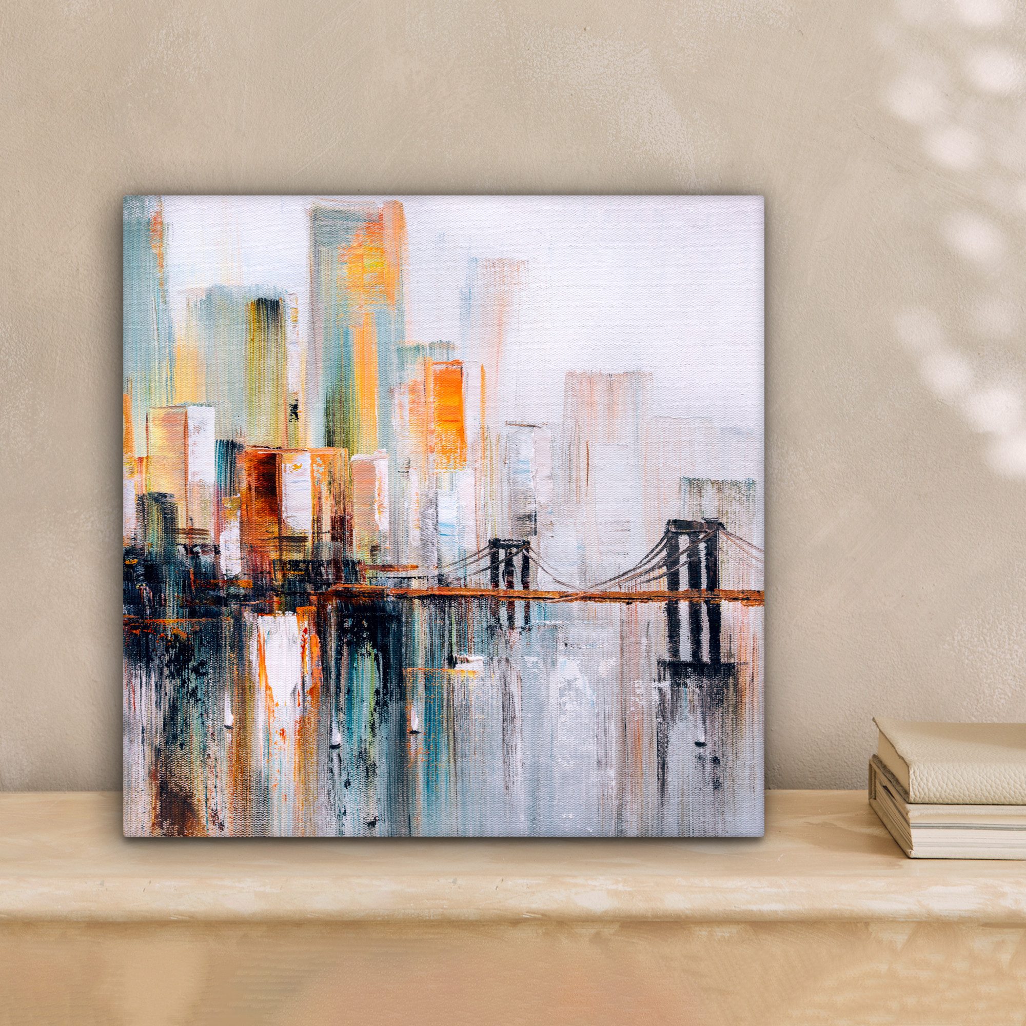 OneMillionCanvasses® Leinwandbild Ölfarbenoptik - Skyline - günstig online kaufen