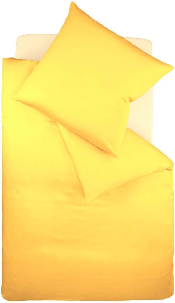 fleuresse Bettwäsche Colours in 135x200, 155x220 oder 200x200 cm, Mako-Satin, 2 teilig, Bettwäsche aus 100% Baumwolle, uni, mit Reißverschluss