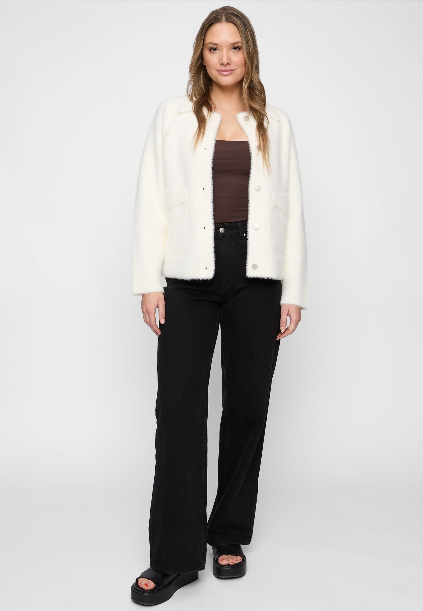 COVERED Strickjacke Paris L00123CO Liegekragen, Metallknöpfe, günstig online kaufen