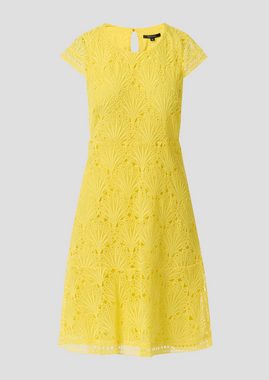 Comma Minikleid Kleid aus Spitze mit Rundhalsausschnitt Lochstickerei