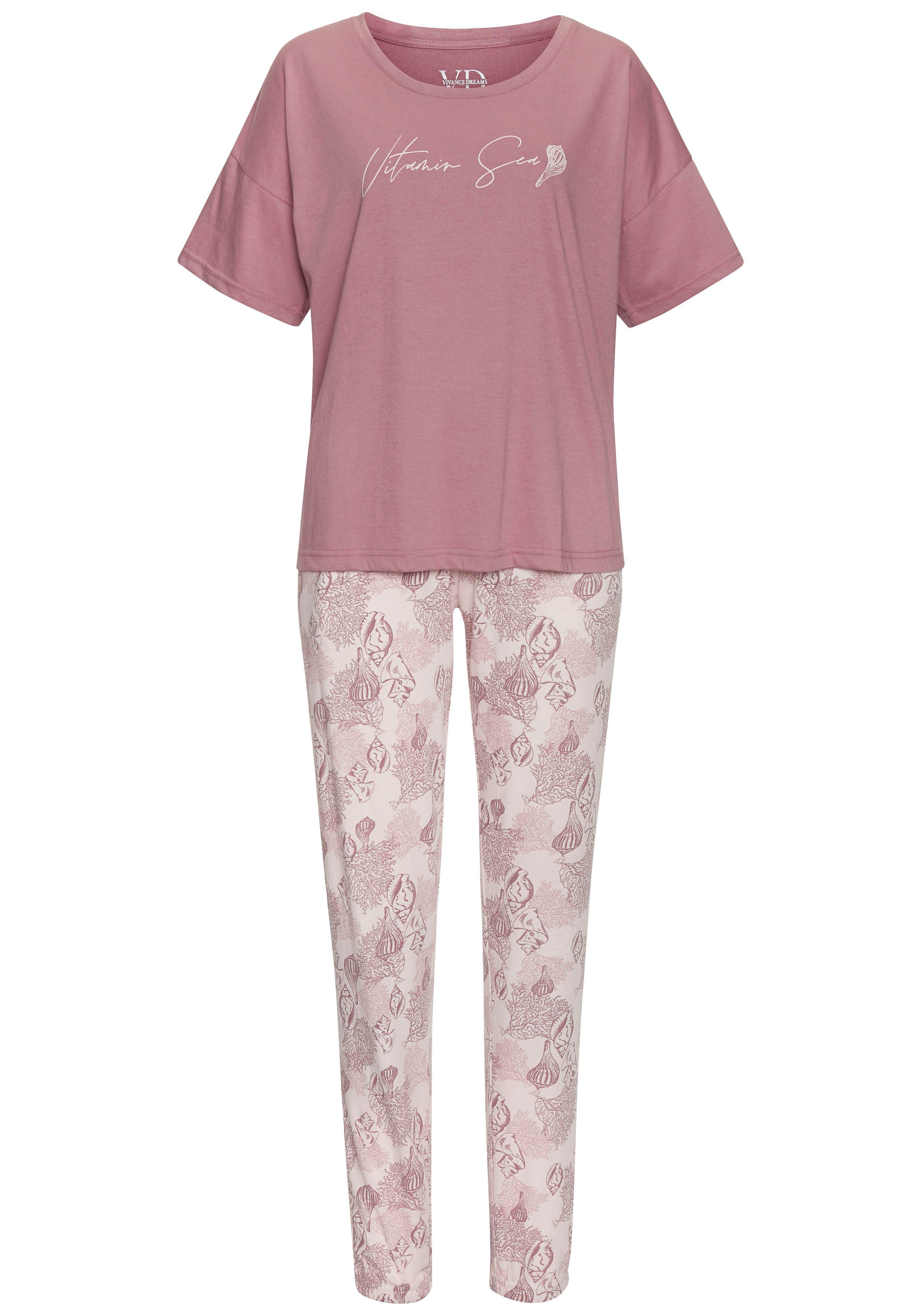 Vivance Dreams Pyjama (Set, 2 tlg., 2-teilig) Allover-Druck günstig online kaufen