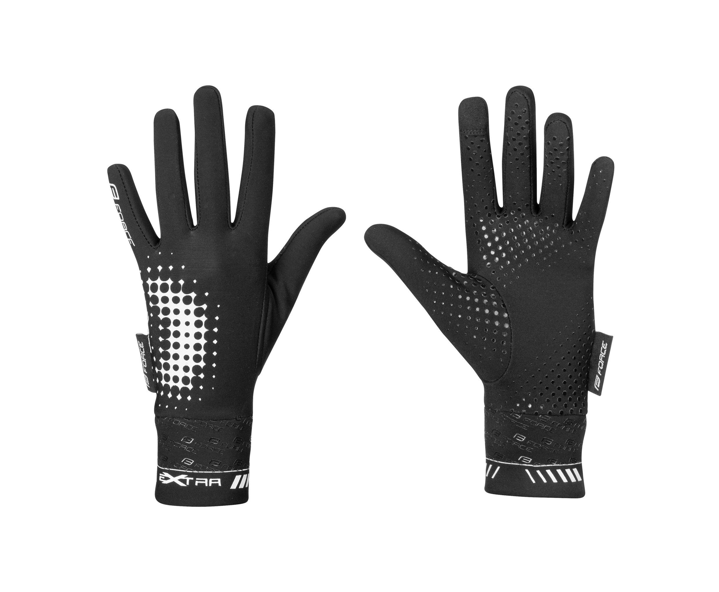 Fahrradhandschuhe Handschuhe FORCE KID EXTRA schwarz +10 °C bis +15 °C *