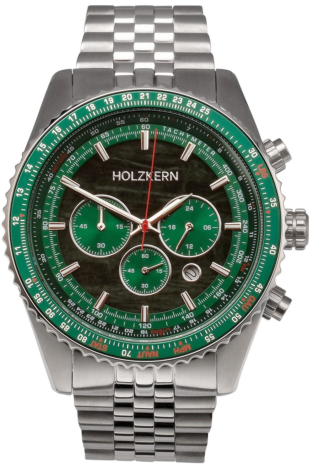 Holzkern Quarzuhr Openhorizon Marmor Grün/Silberfarben günstig online kaufen