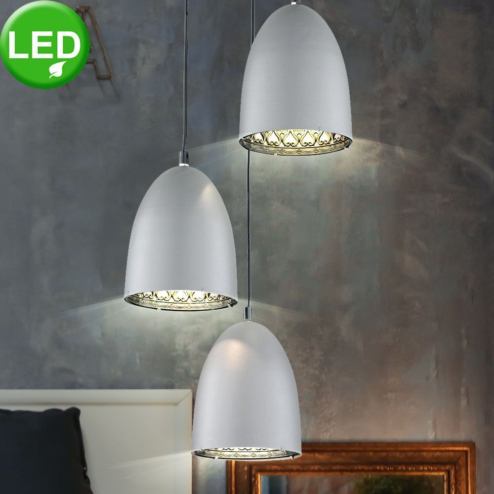 etc-shop LED Pendelleuchte, Leuchtmittel inklusive, Warmweiß, Pendel Hänge Leuchte Esszimmer Decken Lampe titan farben im Set