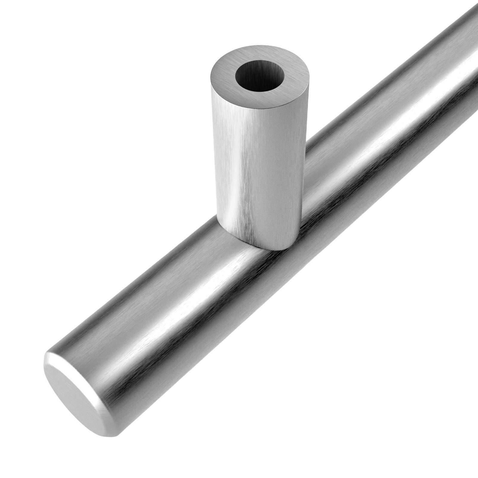 SO-TECH® Möbelgriff Stangengriff G10, echt Edelstahlrohr, Durchmesser 10 mm, Bohrlochabstand (BA) 64 mm - inkl. Schrauben