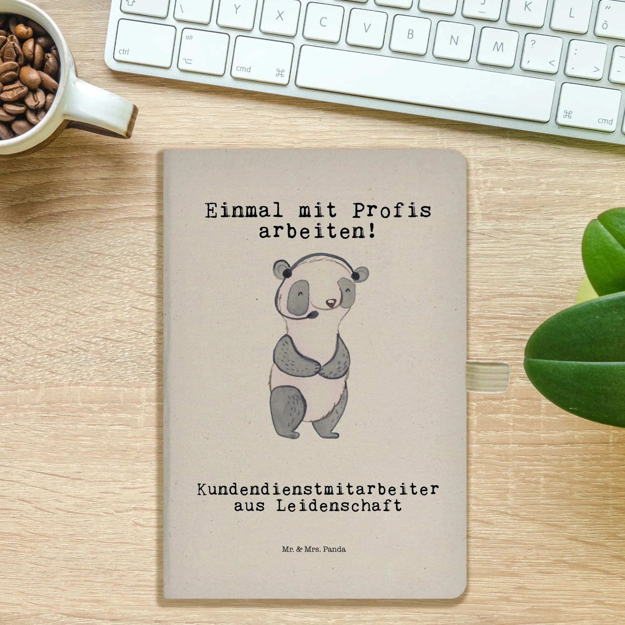 Thumbnail - Mr. & Mrs. Panda Notizbuch Kundendienstmitarbeiter Leidenschaft - Transparent - Geschenk, custom Mr. & Mrs. Panda, Kreat...
