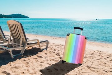 MuchoWow Handgepäckkoffer Regenbogen - Muster - Pastell, 4 Rollen, Reisetasche mit rollen, Handgepäck für Ferien, Trolley, Reisekoffer