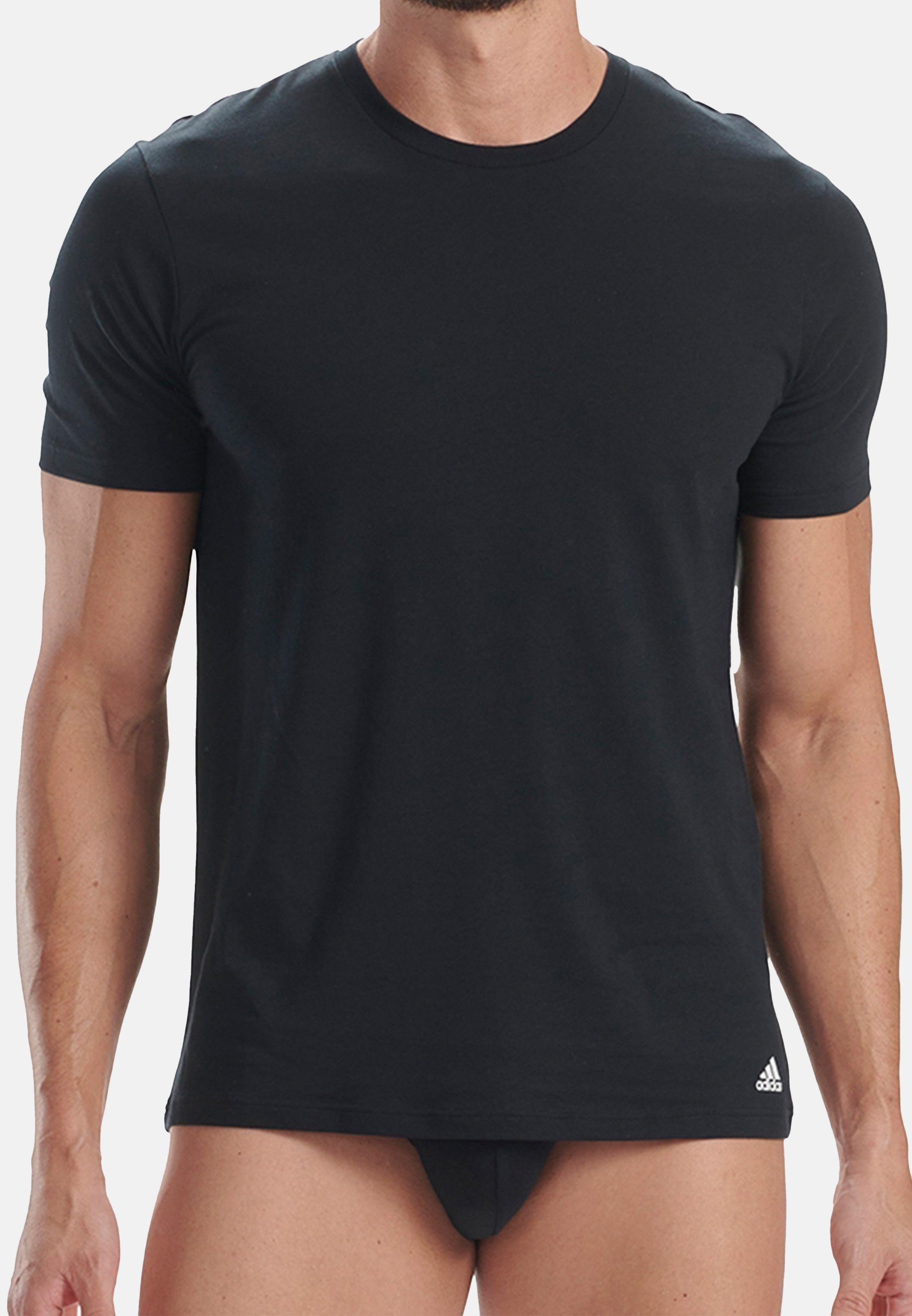 / Kurzarm Schwarz Pack Unterhemd Active Cotton Shirt - Baumwolle Core (Spar-Set, adidas 6er Unterhemd - Sportswear 6-St) Passform Legere