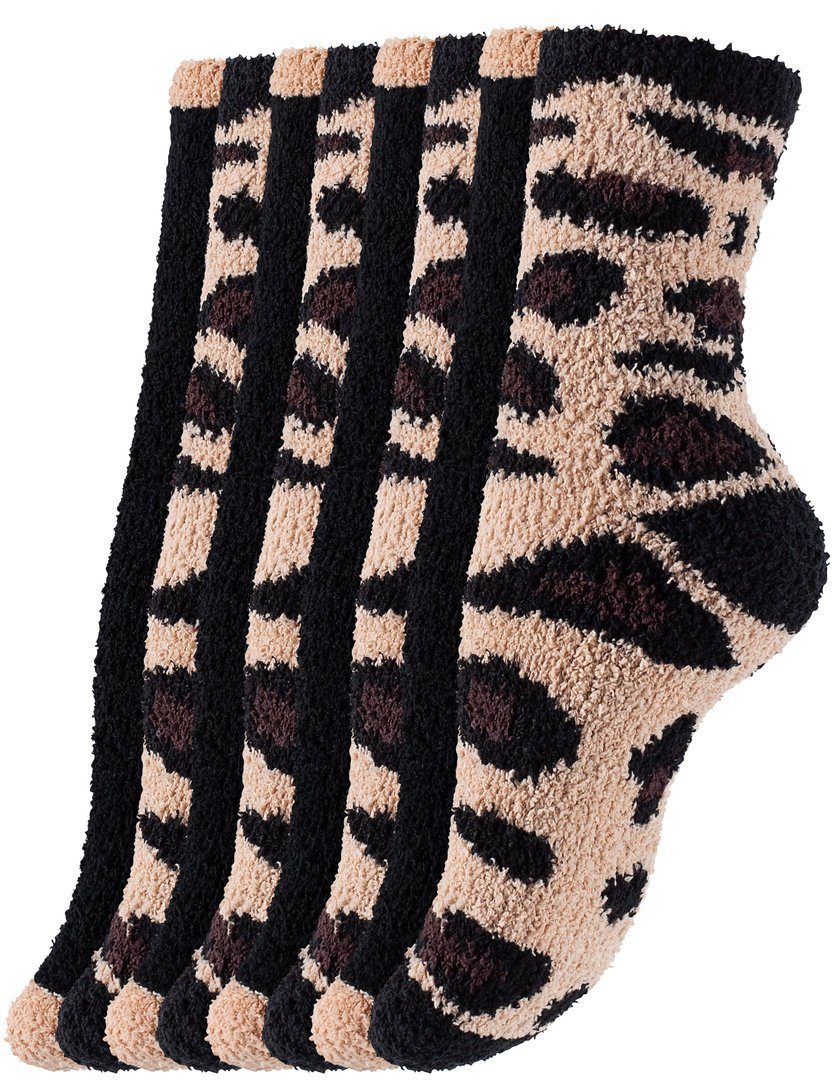 (8-Paar) Yenita® Giraffe Kuschelsocken flauschig und Weich Homesocks