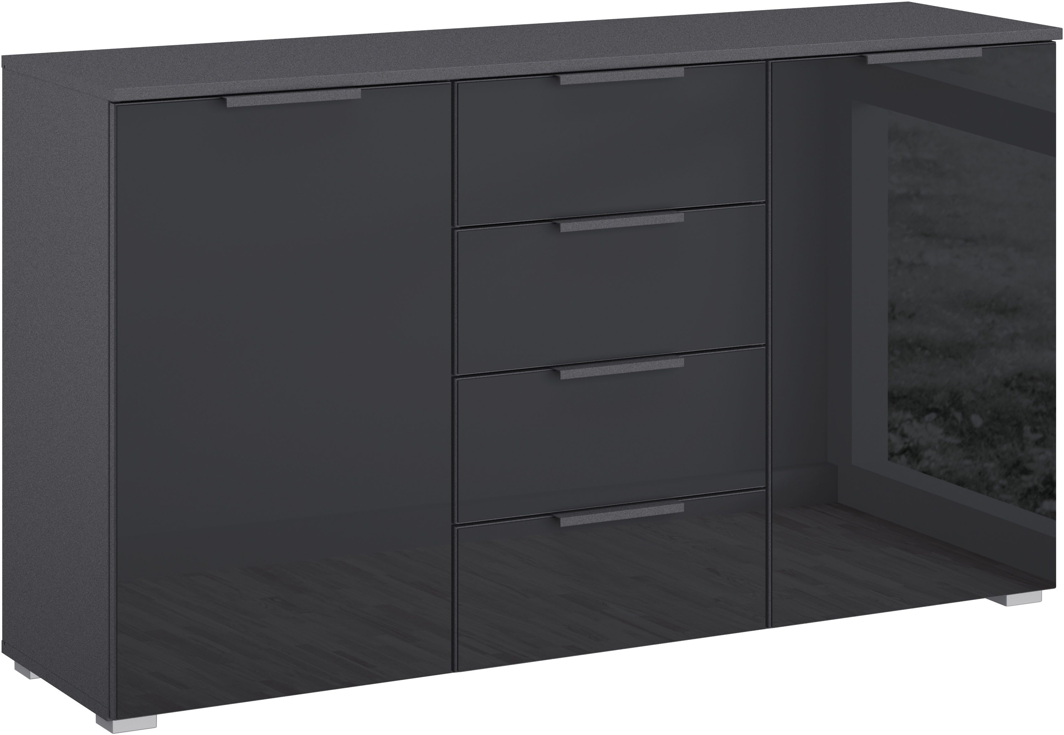 OTTO home Schubkastenkommode Kommode Sideboard Schubladenkommode Schlafzimmerkommode KOLUNA (Breite 120 cm mit hochwertiger Glasfront), …
