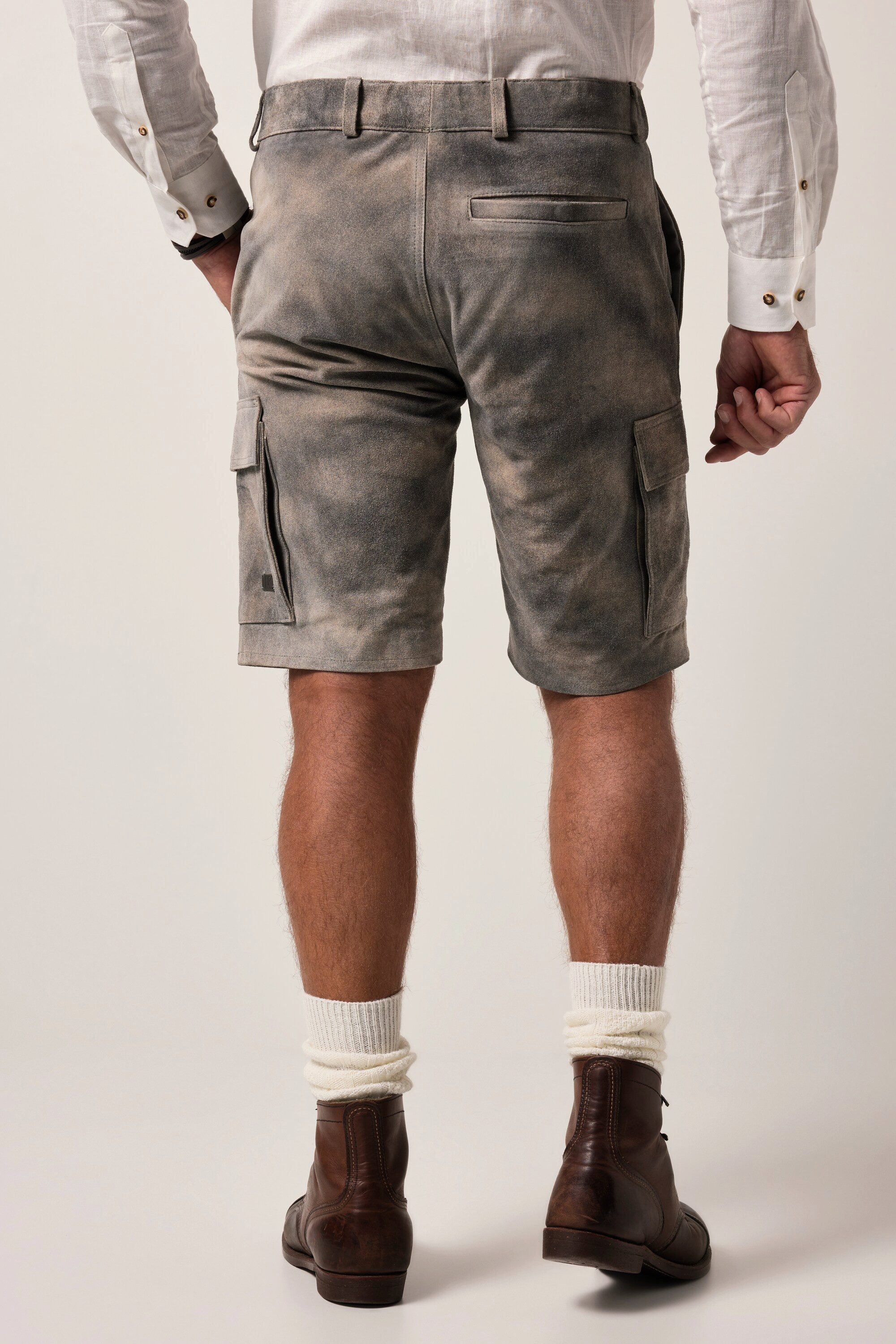 JP1880 Bermudas Leder-Bermuda Tracht Rindsleder Cargotaschen