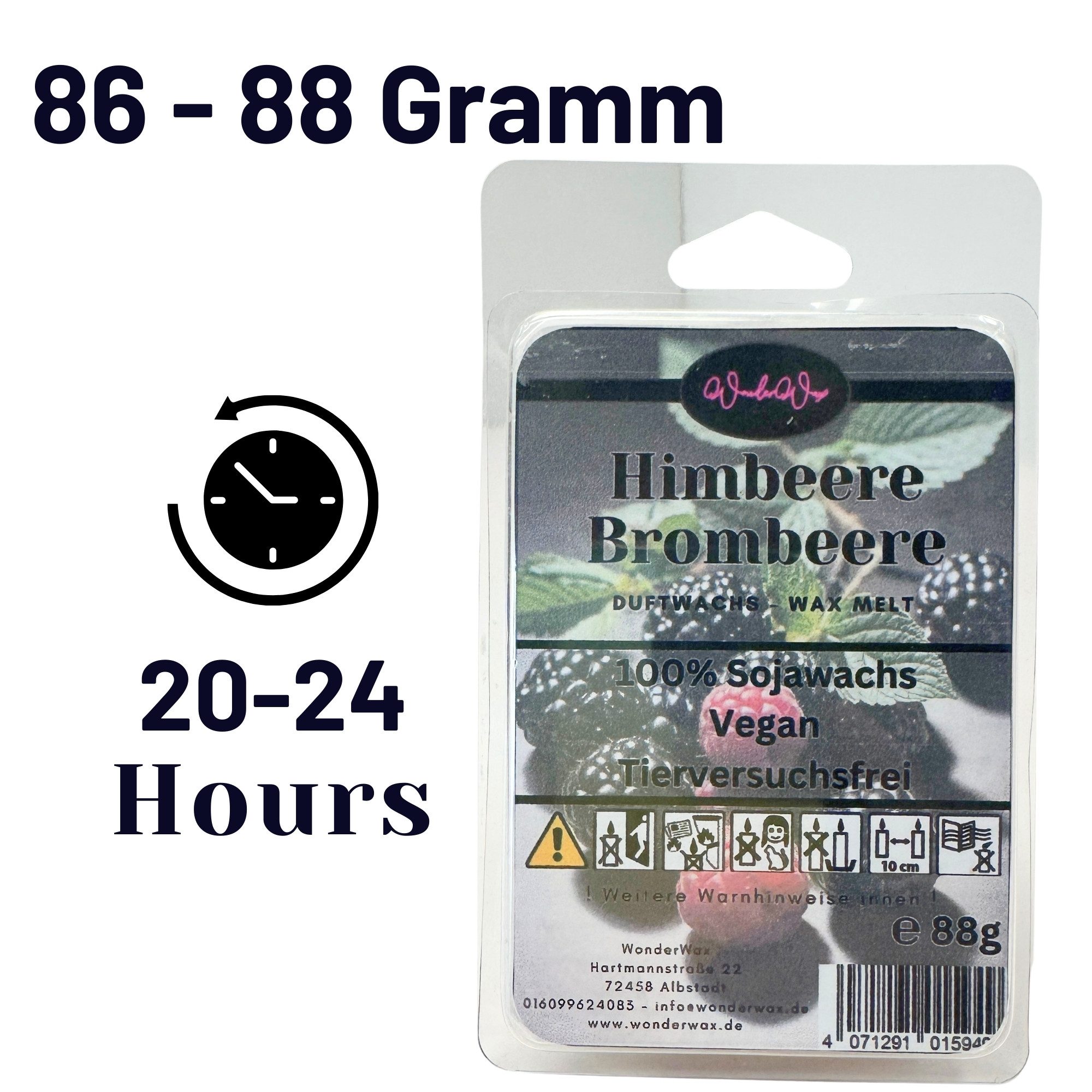 WonderWax Duftwachs WonderWax® Duftriegel 6 x Duftwachs Kreise Weiß, 100% Sojawachs (Himbeere & Brombeere), Duftrichtung: Himbeeren & Brombeeren