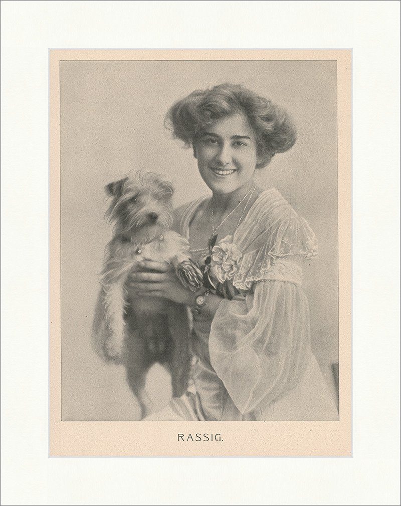 Kunstdruck Rassig Hunde Rassen Tiere Haustier Frauen Mode Kette Frauen F_Vintage
