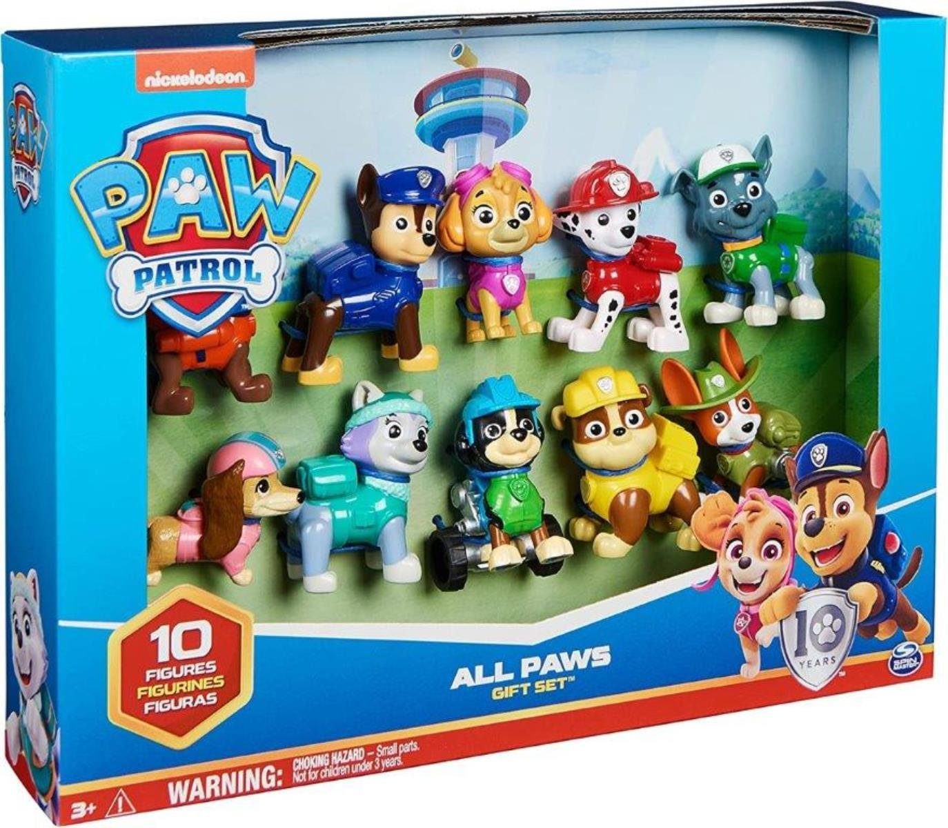 PAW PATROL Spielfigur Paw Patrol: 10er-Geschenkset Mini-Figuren mit Action-Pack