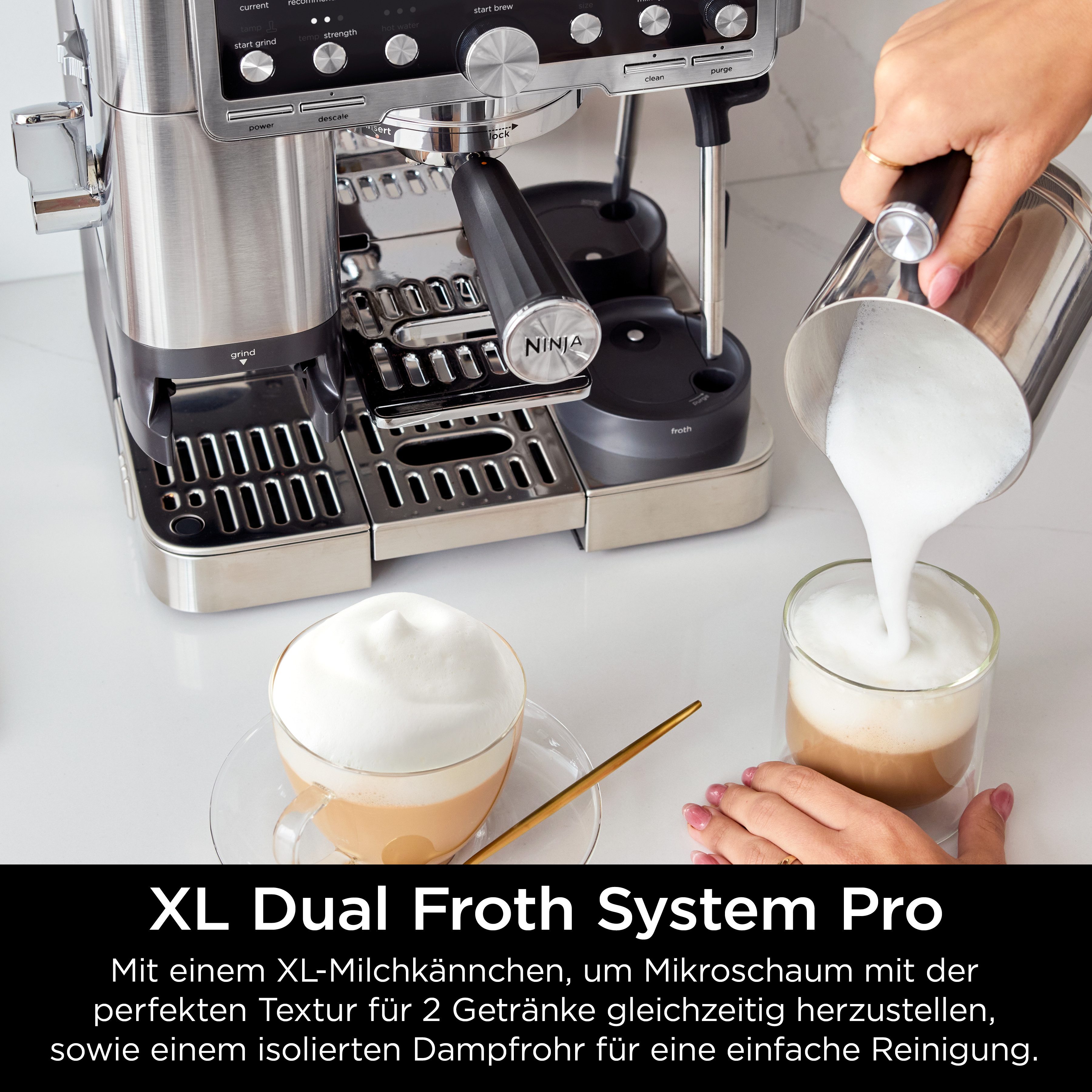 NINJA Espressomaschine ES701EU, 3-in-1-Kaffeemaschine für Espresso, Filterkaffee und Cold Brew