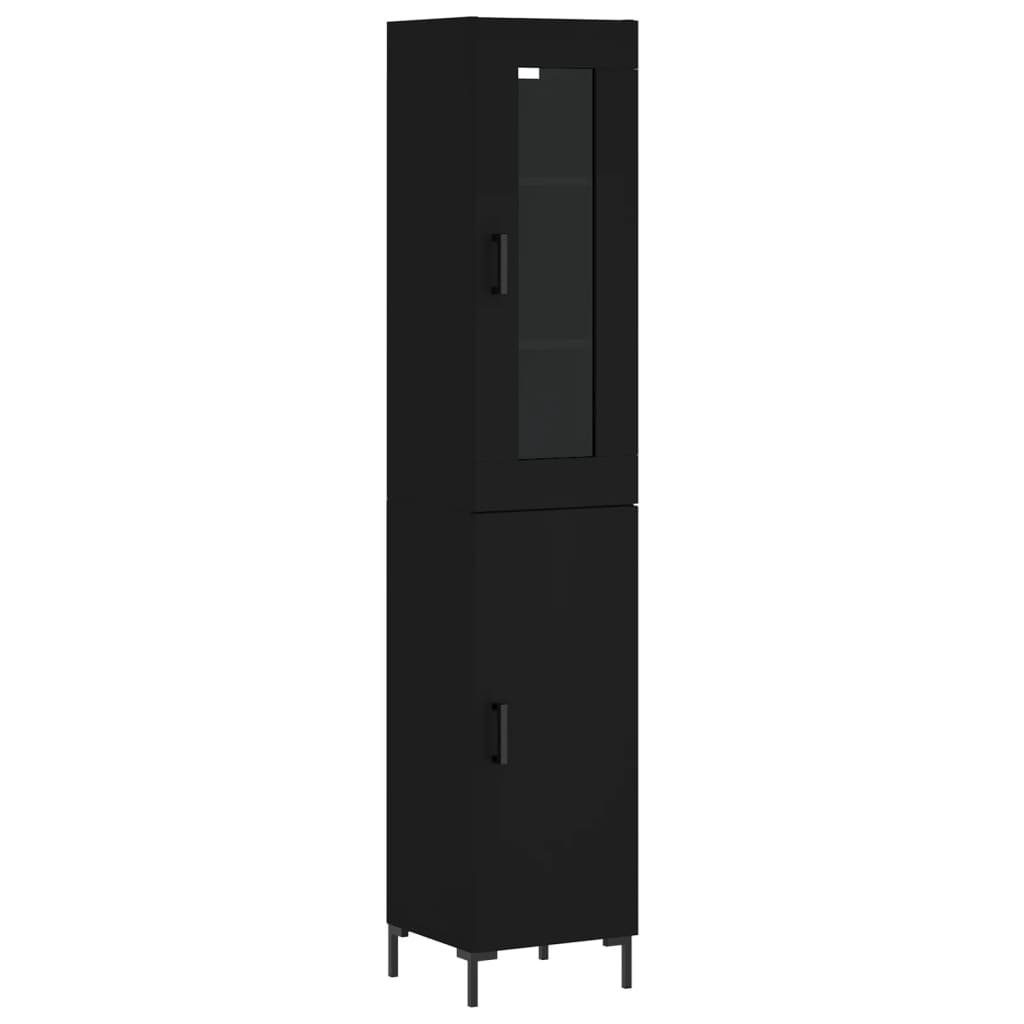 Highboard Holzwerkstoff Schwarz 34,5x34x180 Regal cm Schrank Kleiderschrank vidaXL