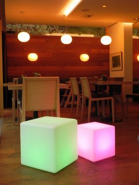 7even Dekolicht 7even LED Design Cube 40 LED Leucht Sitzwürfel In und Outdoor