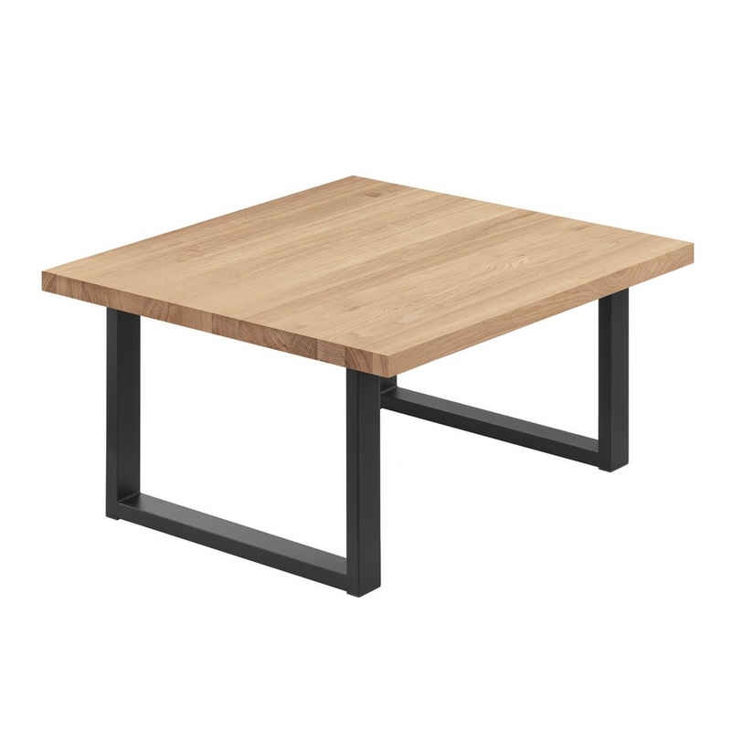LAMO Manufaktur Esstisch Loft Küchentisch Tischplatte Massivholz inkl. Metallgestell (1 Tisch), gerade Kante