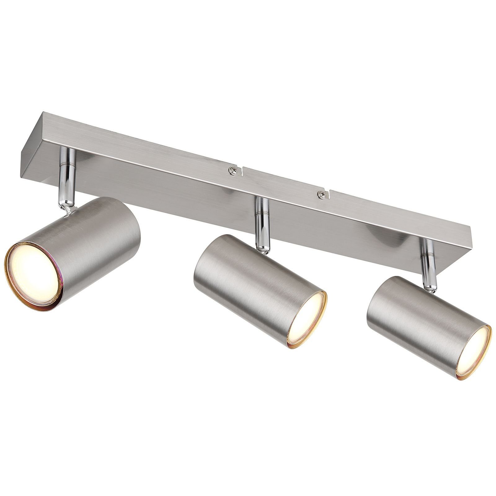 GLOBO LIGHTING Deckenleuchte Deckenleuchte Wohnzimmer Deckenlampe Deckenstrahler 3 Flammig 57911-3, silber, ohne Leuchtmittel, Lichtfarbe ist abhängig vom Leuchtmittel, Deckenspots