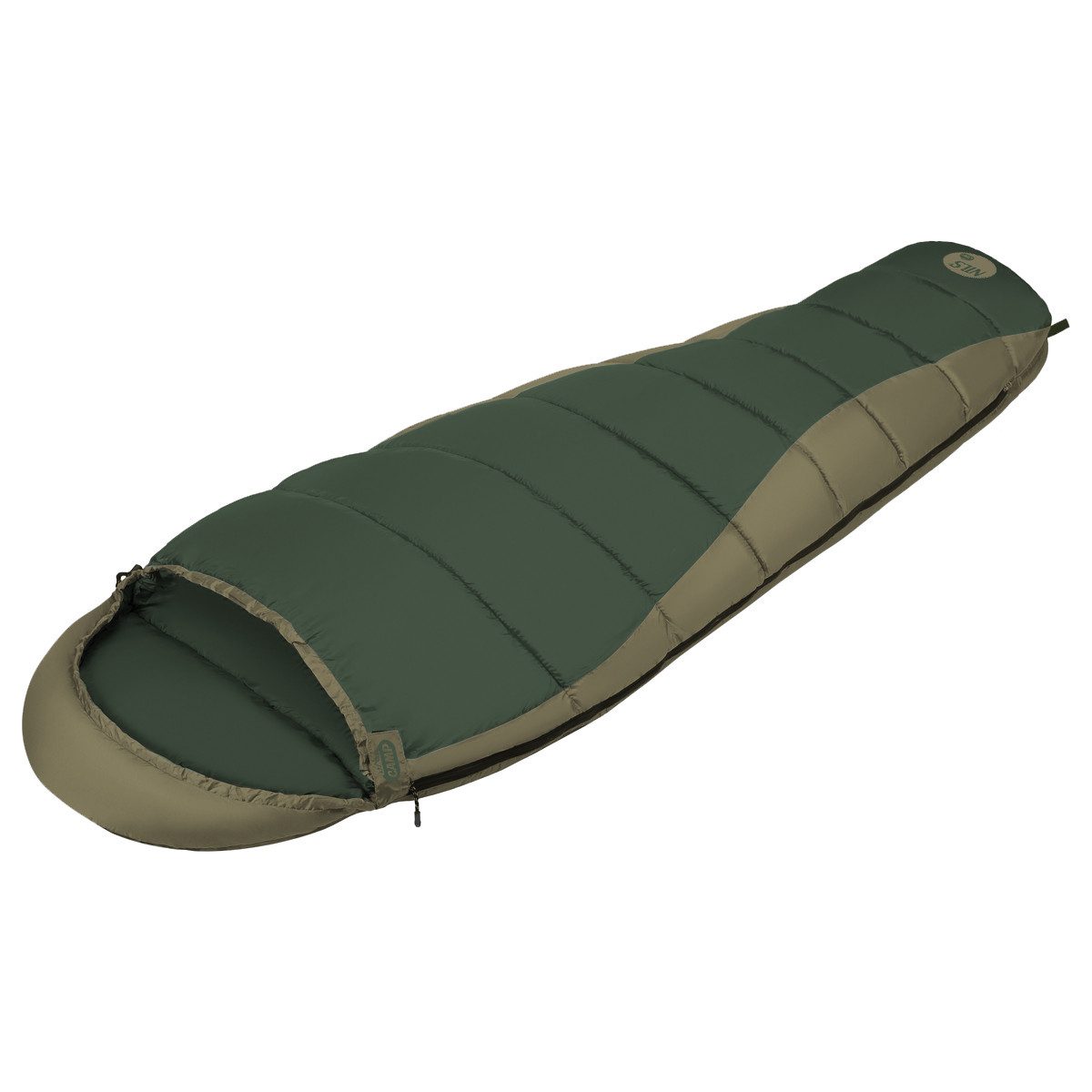NILS CAMP Mumienschlafsack Camping Schlafsack grün bis 0 Grad, mit Innentasche für Wertsachen