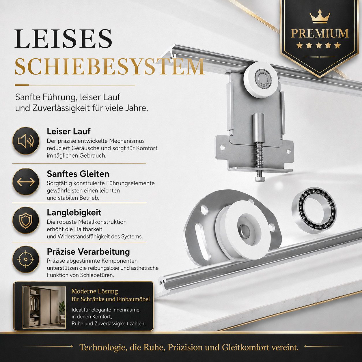 A&J MöbelLand GmbH Schiebetürenschrank LUNO 2-türiger Kleiderschrank mit Spiegel, Lamellen. (TOP ANGEBOT! Geräumiger Schrank mit einer Breite von 200 cm und Spi – Bild 5 von 5