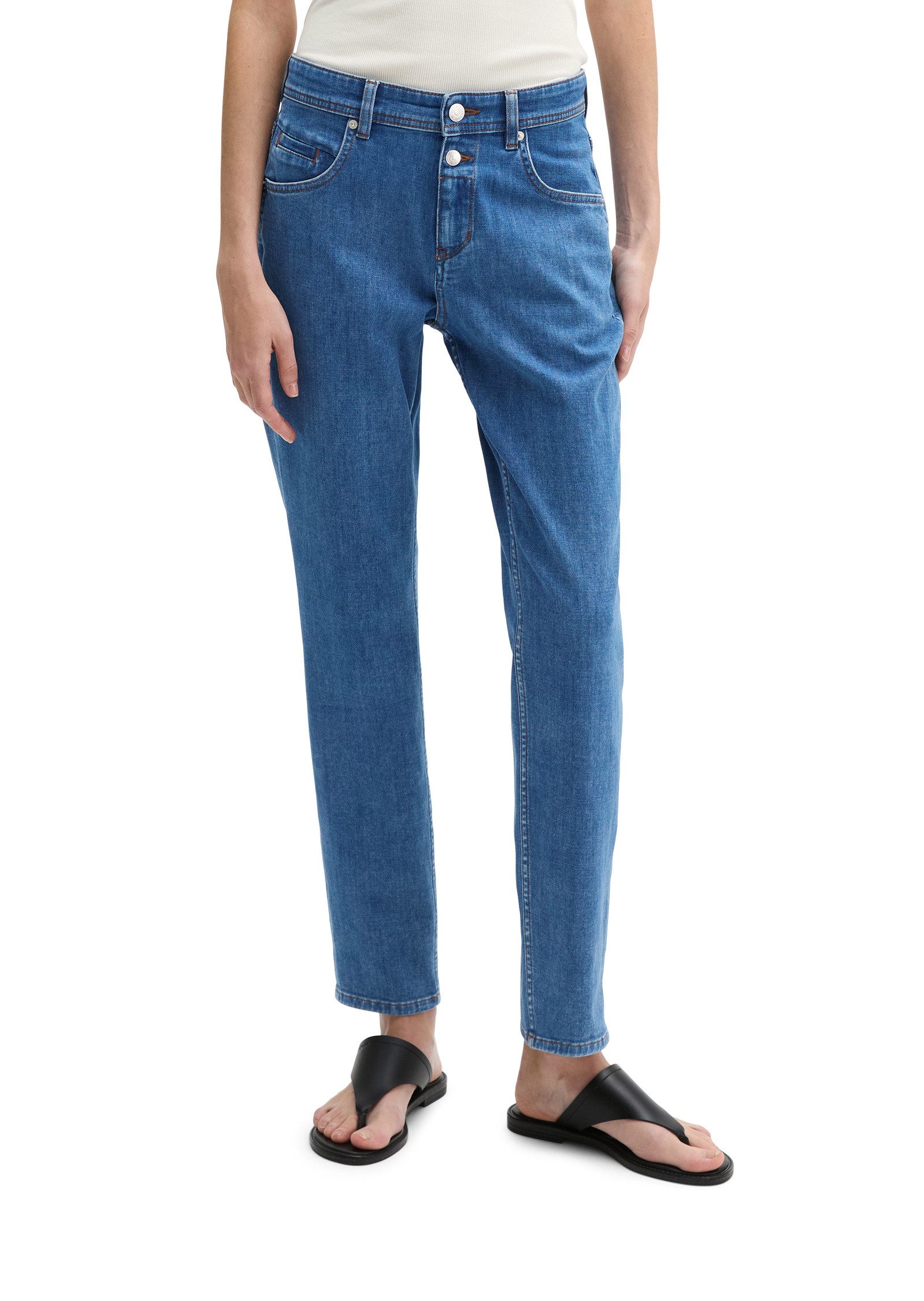 Marc O'Polo Boyfriend-Jeans mit zwei Knöpfen