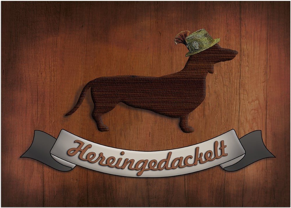 matches21 HOME & HOBBY Fußmatte Türmatte Spruch Hereingedackelt in 50x70 cm günstig online kaufen