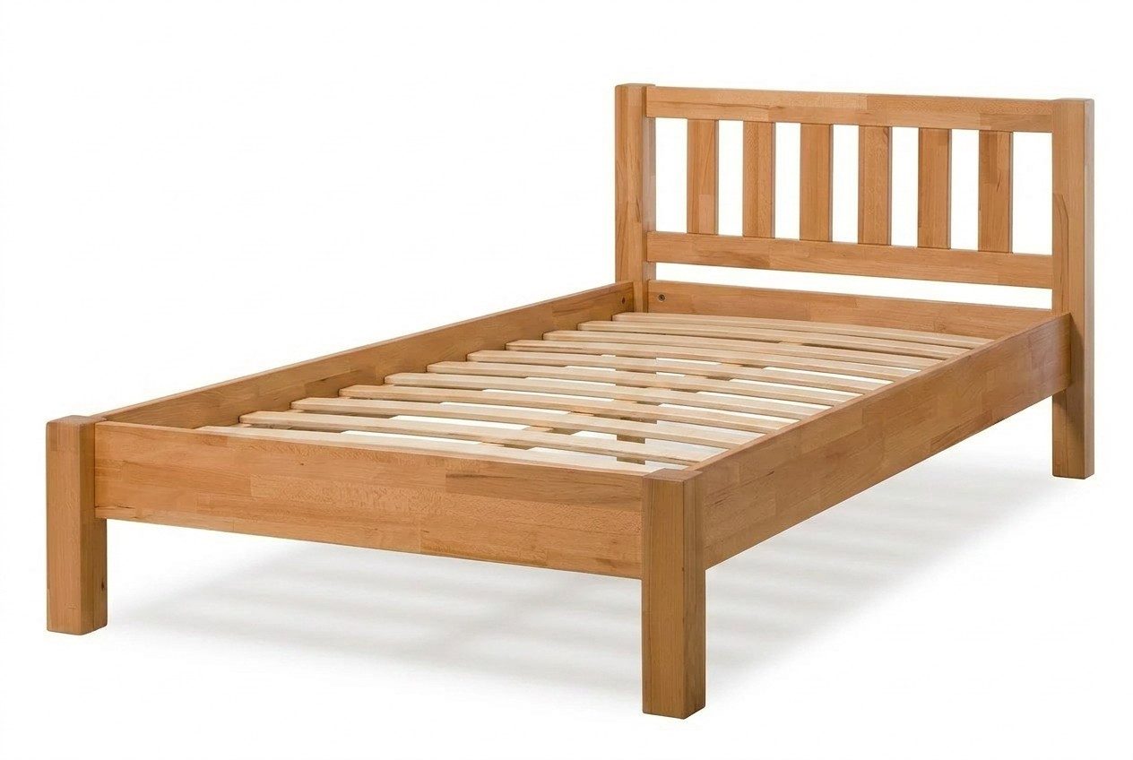 bv-vertrieb Bettgestell Bett Holzbett 100x200 Massivholzbett Kernbuche geölt #4534