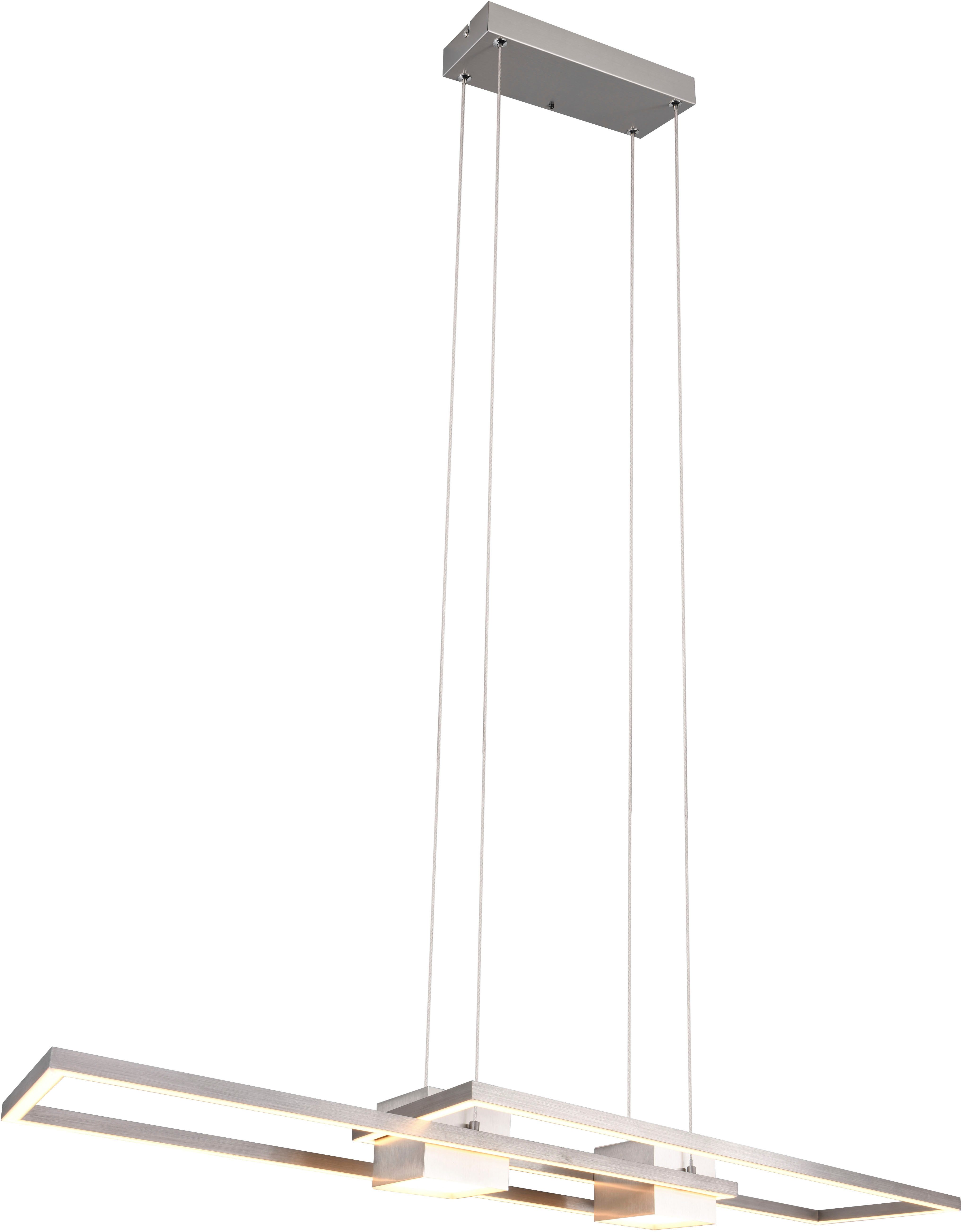 TRIO Leuchten LED Pendelleuchte ALBANY, LED Hängelampe Wohnzimmer mit Fernbedienung, dimmbar, CCT, Dimmfunktion, LED fest integriert, warmweiß - kaltweiß, Lichtfarbe einstellbar, Memoryfunktion, Nachtlicht, up-and-down Licht