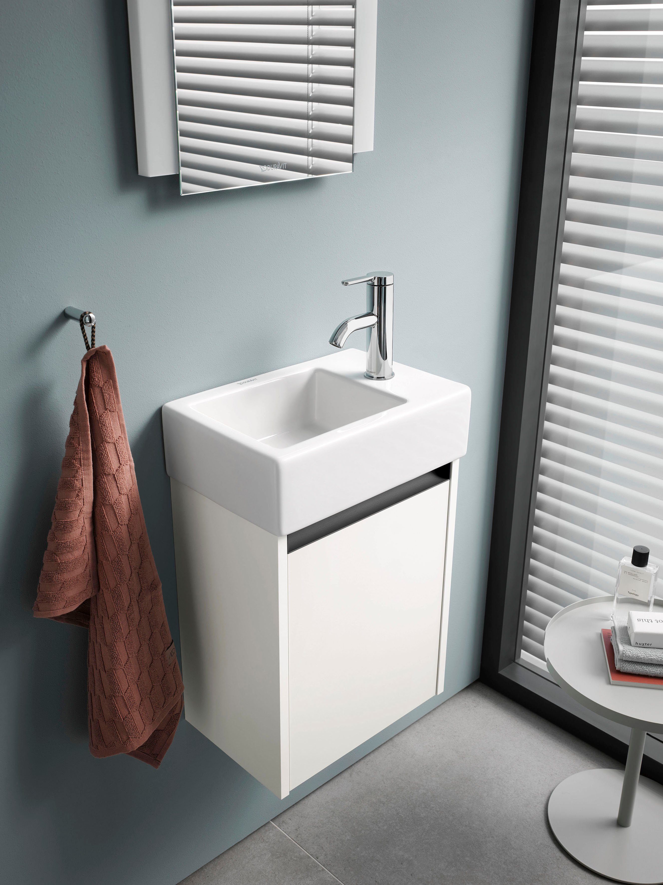 Duravit Waschtischarmatur C.1 AirPlus, Größe Chrom S, mit Waschtischmischer, Zugstangen-Ablaufgarnitur cm, und AquaControl Ausladung mit 9,1