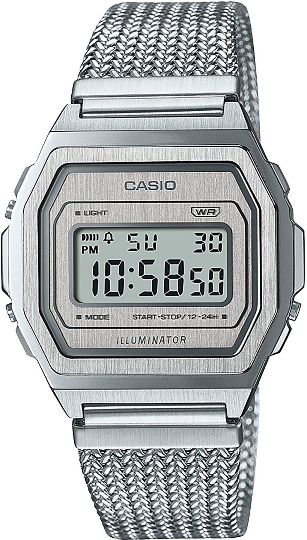 CASIO VINTAGE Chronograph A1000MA-7EF, Quarzuhr, Armbanduhr, Damen, Herren, digital, retro, Stoppfunktion