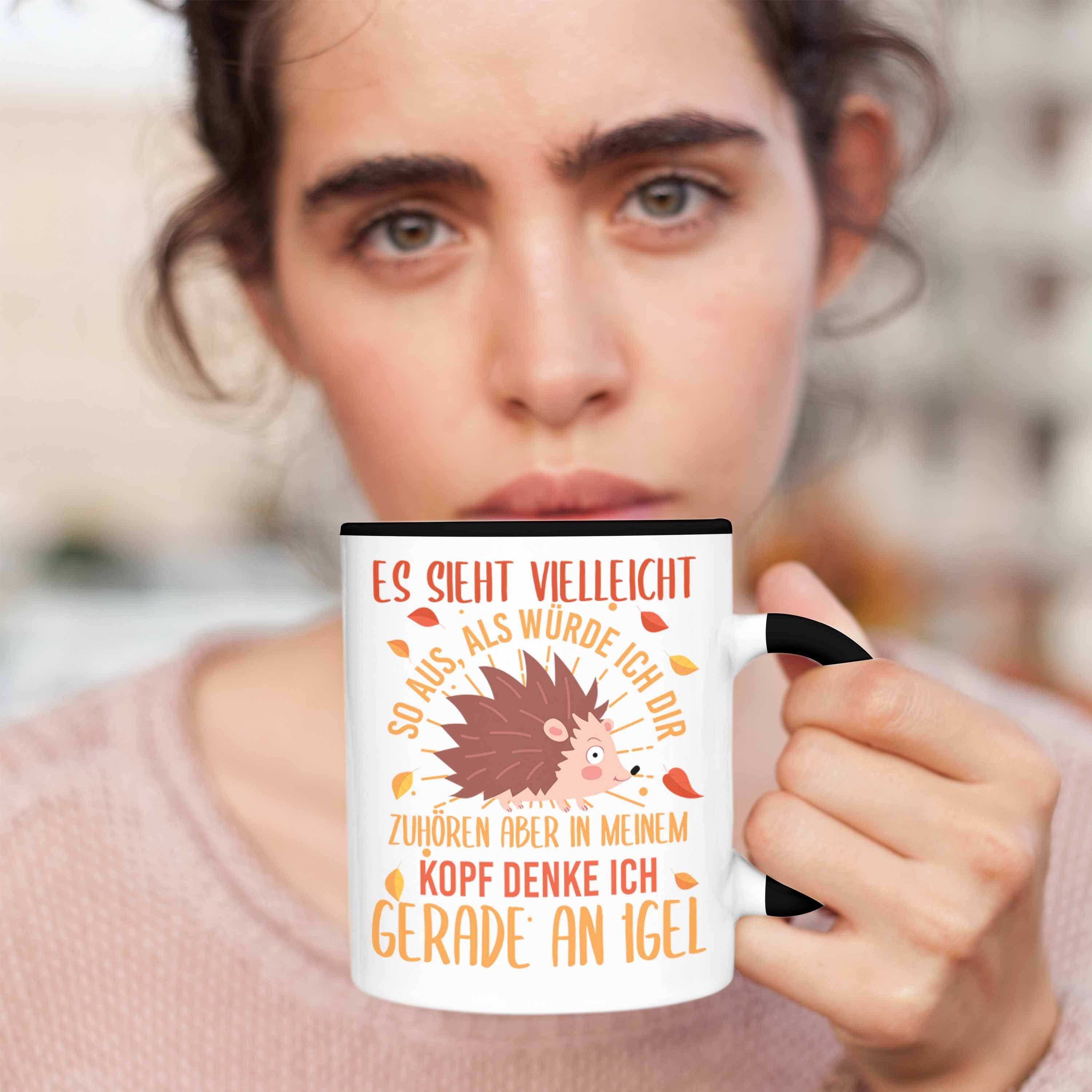 Lustige - Igel Geschenk Schwarz Grafik für Tasse Igel Liebhaber Trendation Trendation als Tasse