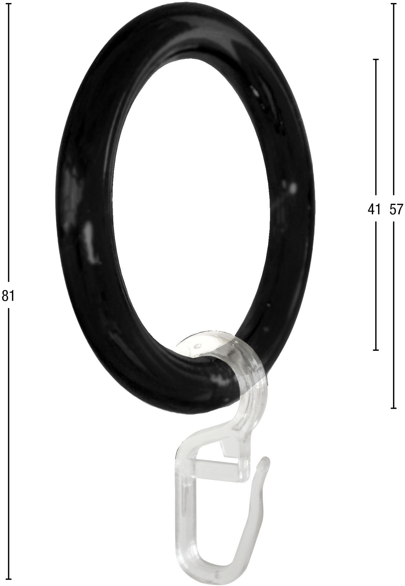 GARESA Gardinenring Kunststoffring mit Haken, (20-St), für Durchmesser bis 28mm, einfache Montage – Bild 2 von 3